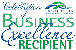 2017 Celebration of Business Excellence Award Winner from the Trent Hills Chamber of Commerce